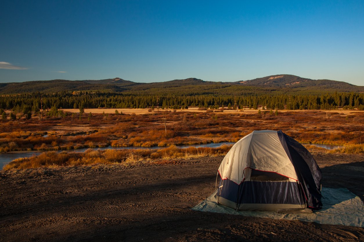 camping tent near Yellowstone
