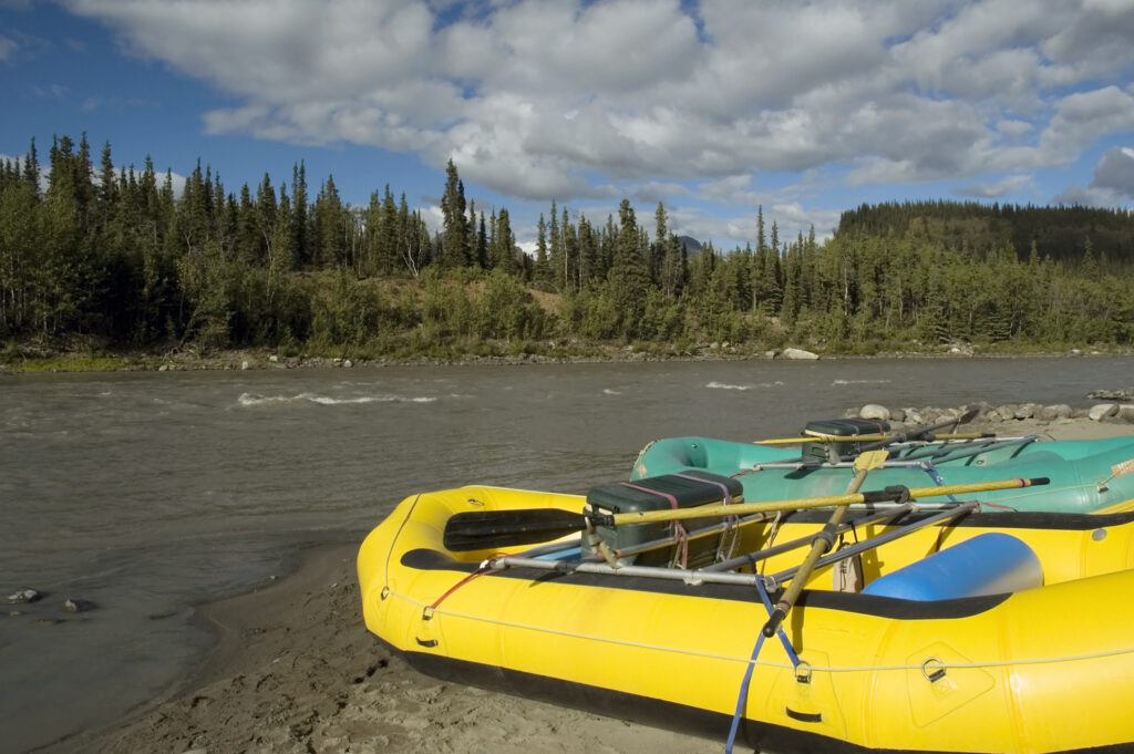 White water rafts await adventurers on the Nenana River in Alaska'a Denali National Park (c)Ken Wiedemann All Rights rsrved