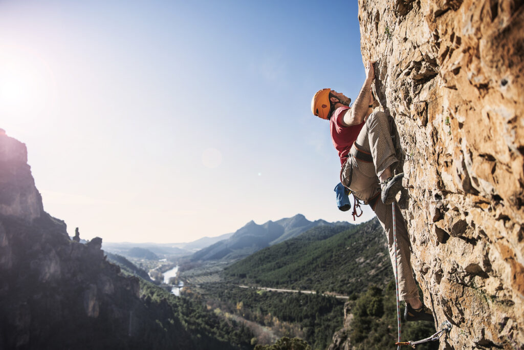 rock climbing man
